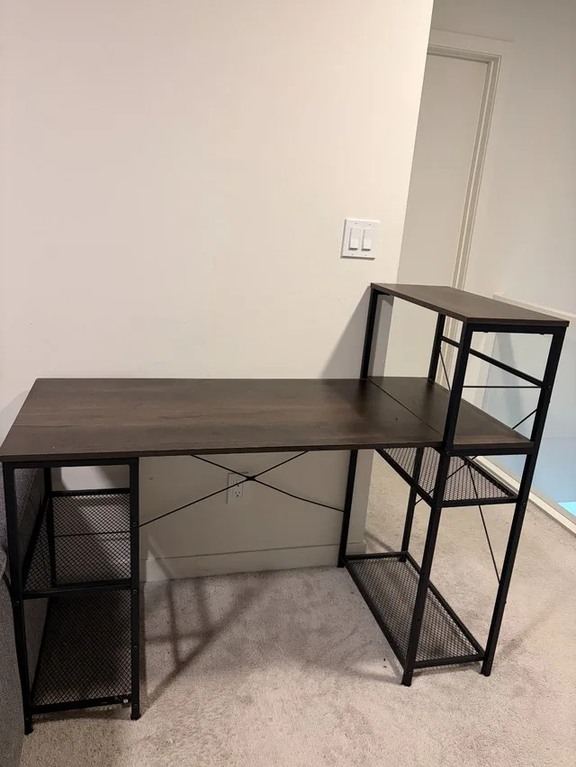 Office desk with shelf