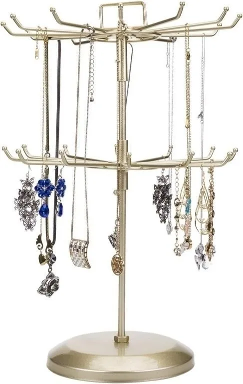 Rotating Necklace and Bracelet Organizer Jewelry Stand image indicator(3)