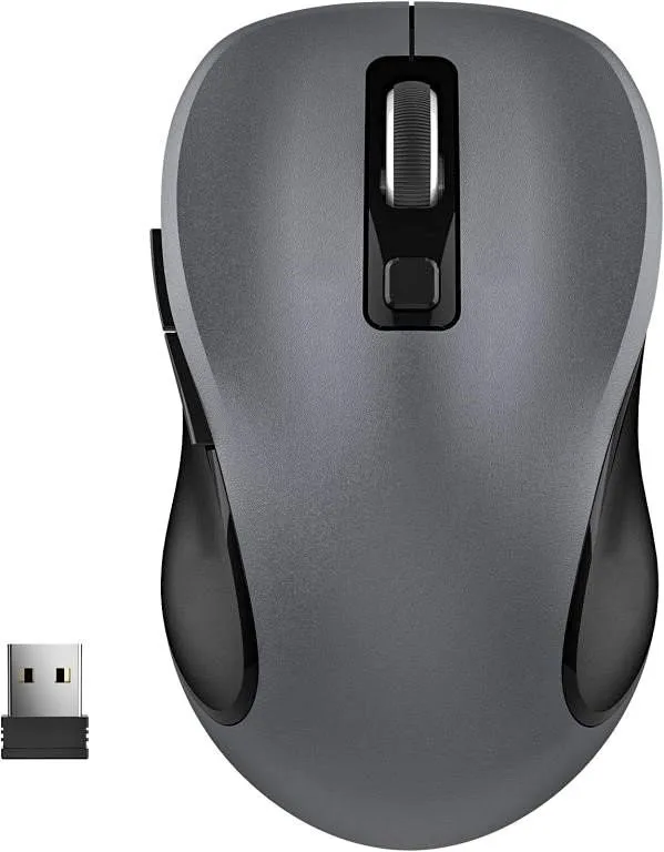 Wireless Mouse with USB Receiver and 3 Adjustable Levels, 6 Butt