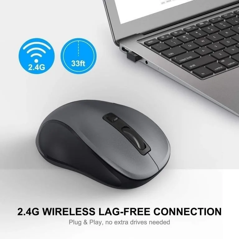 Wireless Mouse with USB Receiver and 3 Adjustable Levels, 6 Butt image indicator(2)