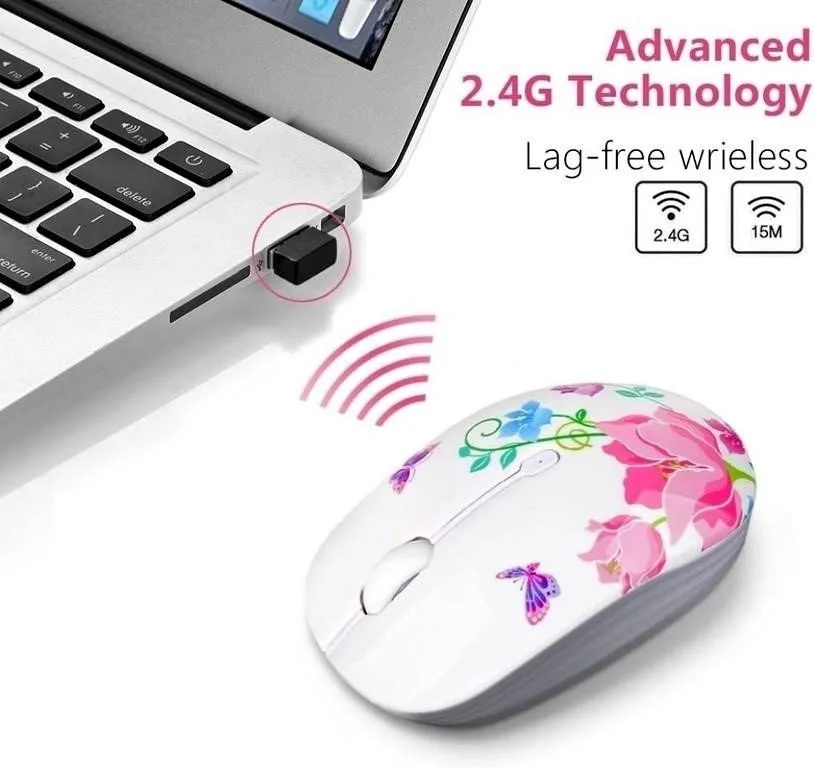Wireless Mouse with Nano Receiver for PC, Laptop, MacBook
