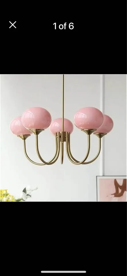 5 Light Gold Globe Sputnik Chandelier - Brand New!
