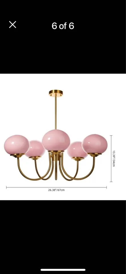 5 Light Gold Globe Sputnik Chandelier - Brand New! image indicator(2)