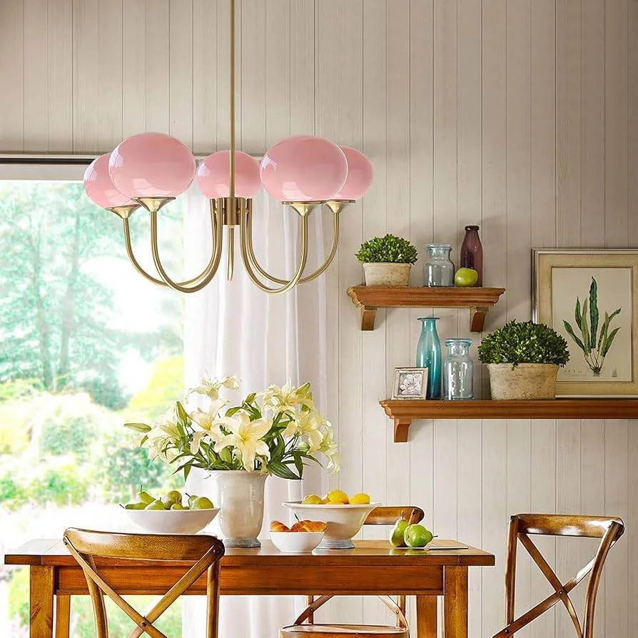 5 Light Gold Globe Sputnik Chandelier - Brand New! image indicator(3)