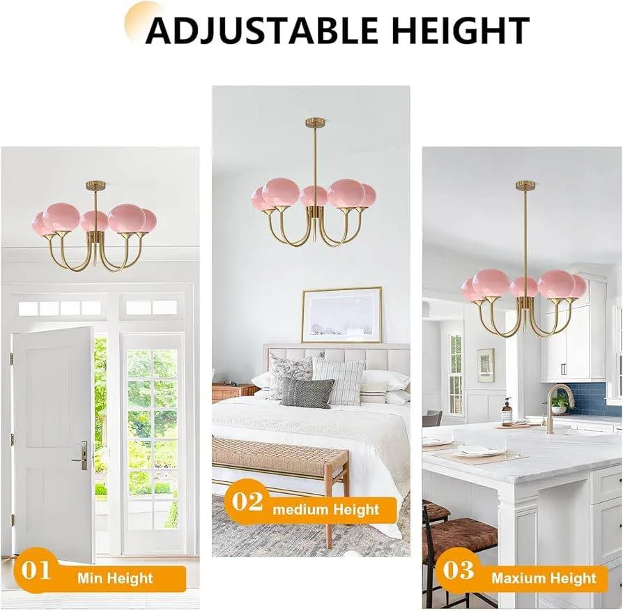 5 Light Gold Globe Sputnik Chandelier - Brand New! image indicator(4)