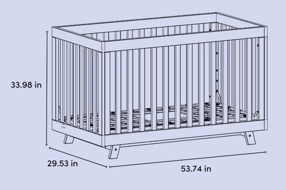 Stockcraft Crib with mattress and 2 gaurdrails image indicator(2)
