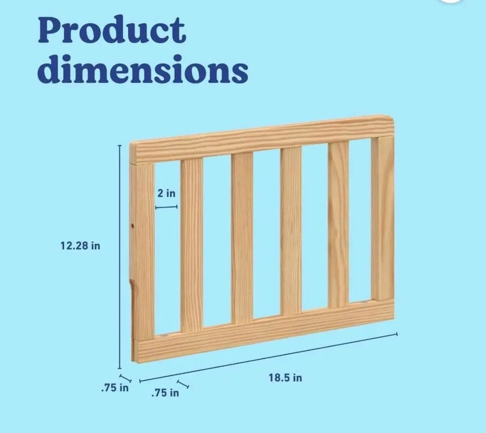 Stockcraft Crib with mattress and 2 gaurdrails image indicator(6)