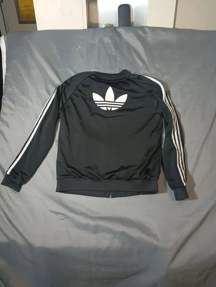 Adidas Women’s Original 3 Stripes Zip Jacket Black L image indicator(2)