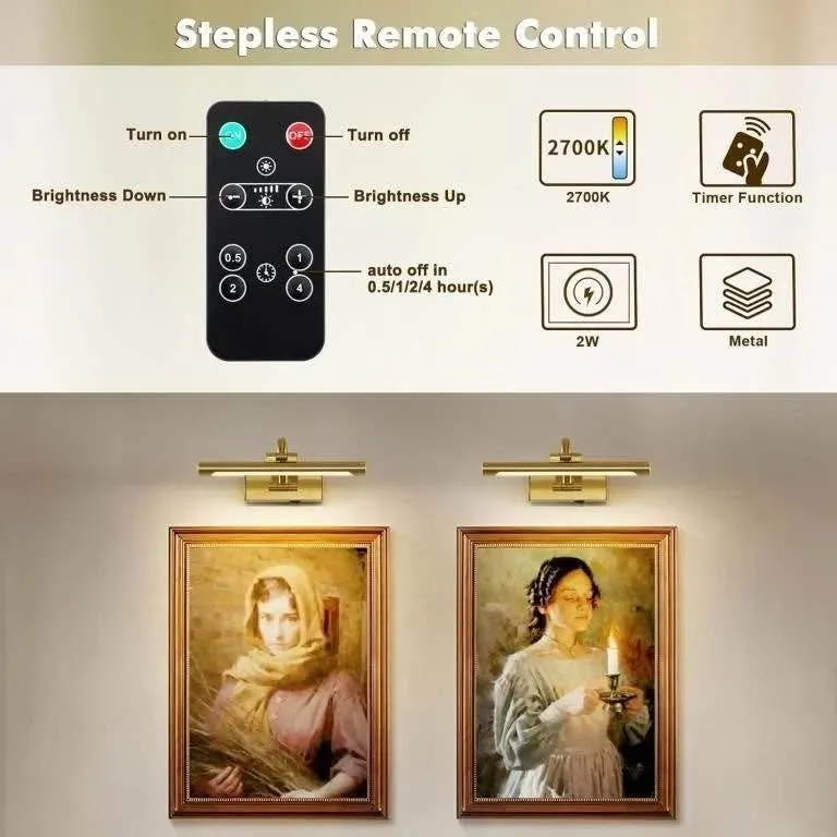 Battery Operated Picture Lights w/ Remote image indicator(3)