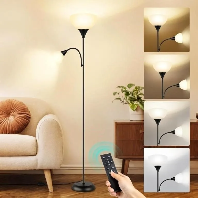 LED Floor Lamp, 70" Tall + Adjustable Reading Light