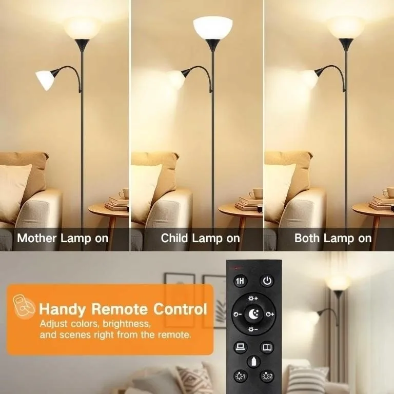 LED Floor Lamp, 70" Tall + Adjustable Reading Light image indicator(3)