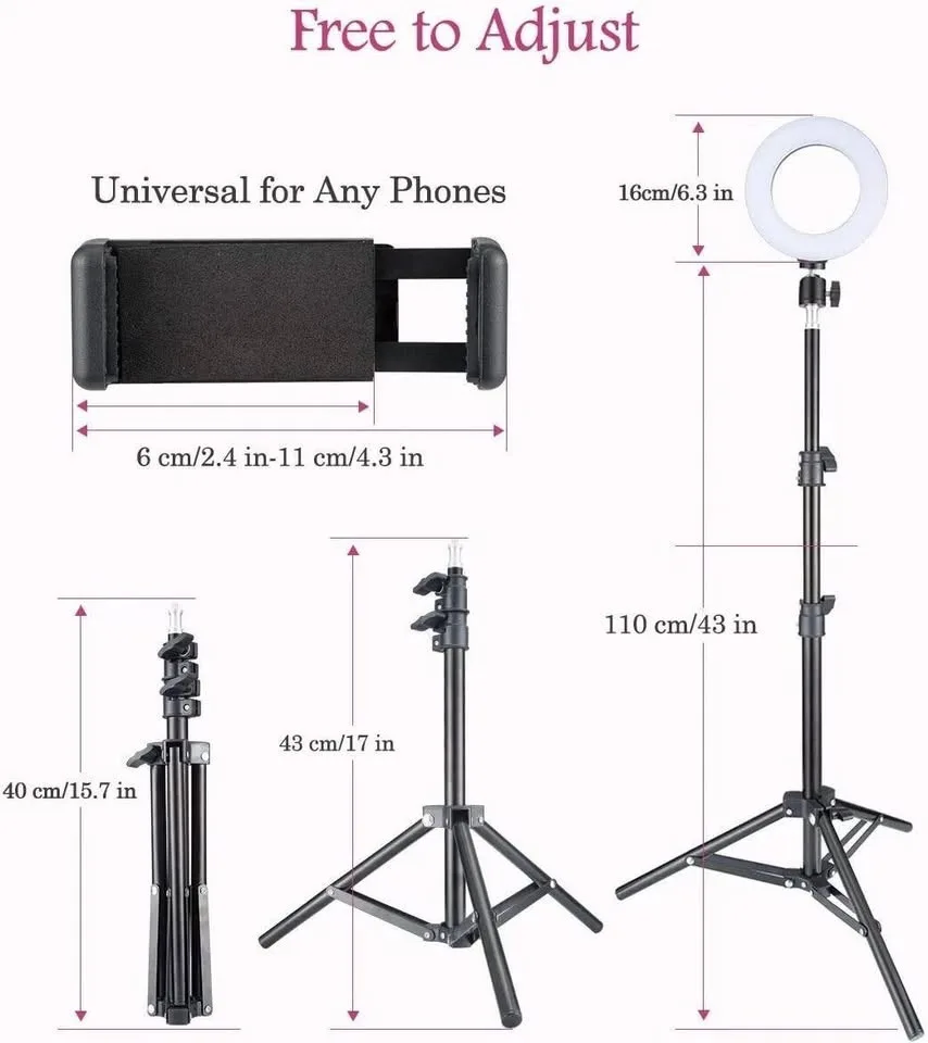 Ring Light Kit with Tripod, Phone Holder - Brand New! image indicator(3)