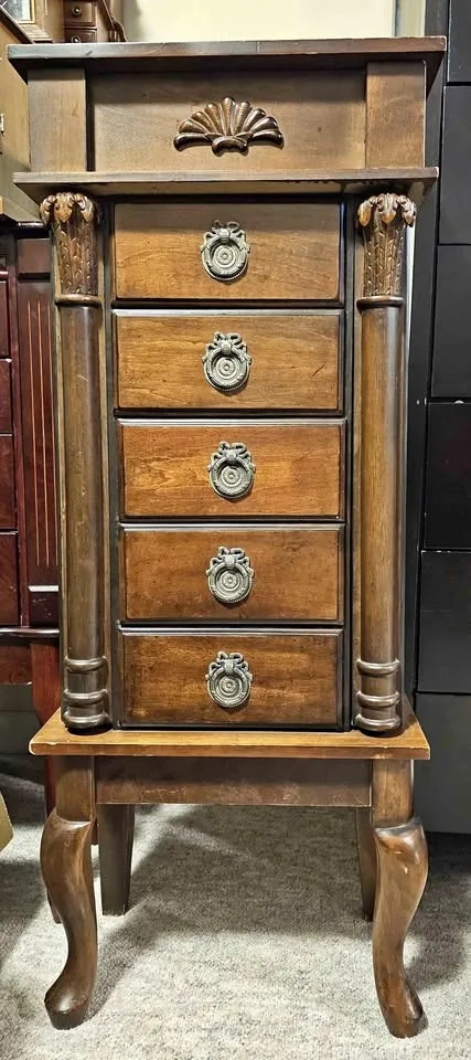 Large wooden jewelry armoire