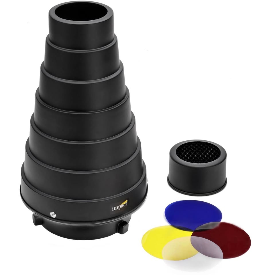 Impact SN-1000 Snoot with 30° Grid & Gels (Bowens Mount)