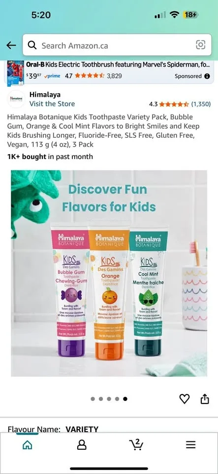 Himalaya Botanique Kids Toothpaste Variety Pack