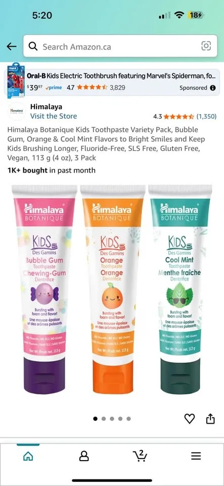 Himalaya Botanique Kids Toothpaste Variety Pack image indicator(2)
