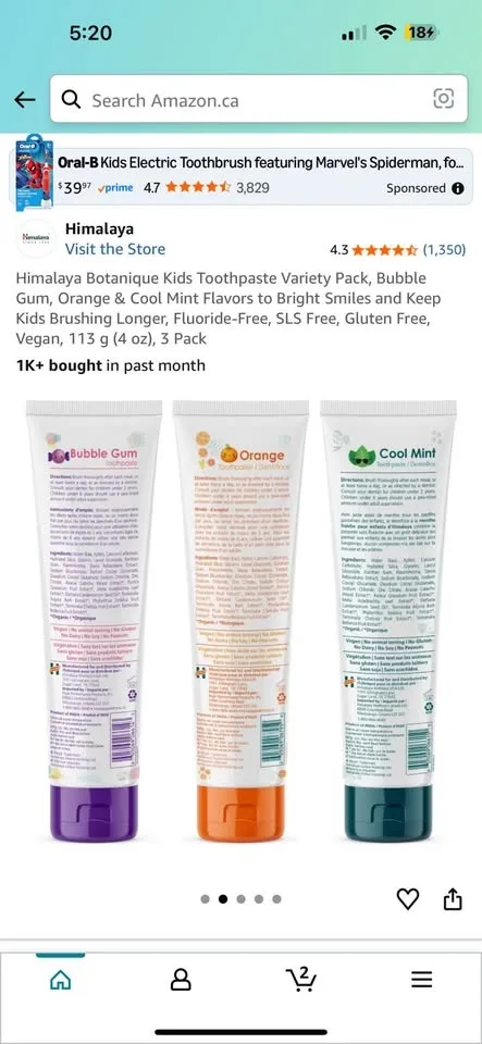 Himalaya Botanique Kids Toothpaste Variety Pack image indicator(3)