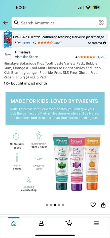 Himalaya Botanique Kids Toothpaste Variety Pack image indicator(4)