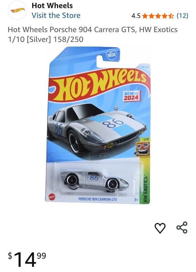 Metallic Grey Porsche 904 Carrera GTS Hot Wheels