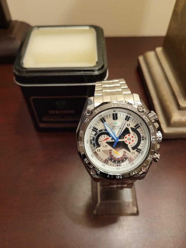 New Silver Weide Sport Men's Fashion watch with Box