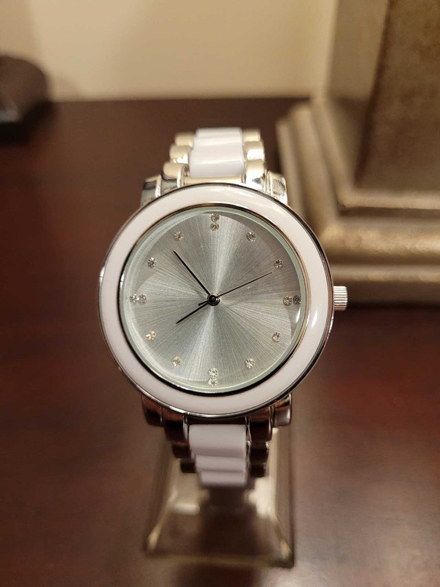 Stylish Silver and White Women's Watch