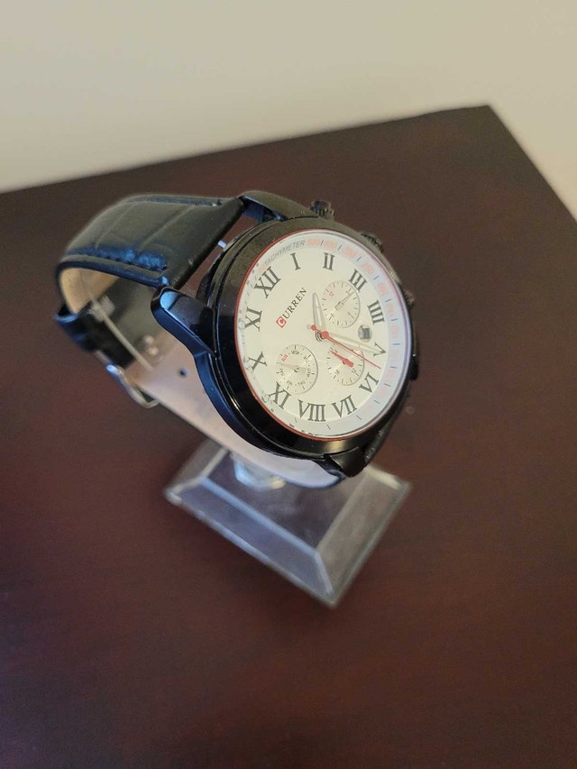 New Men's Curren White Roman Dial Fashion Watch
