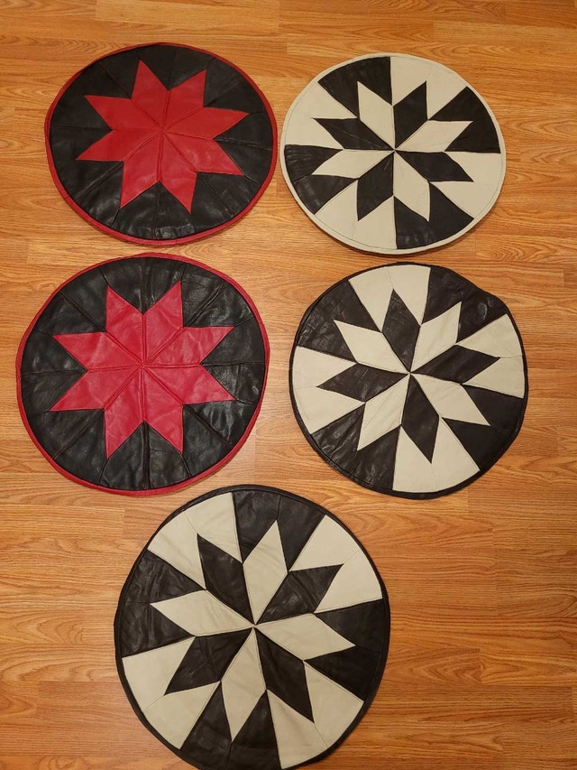 Five New Unstuffed Turkish Ottoman Leather Footrests