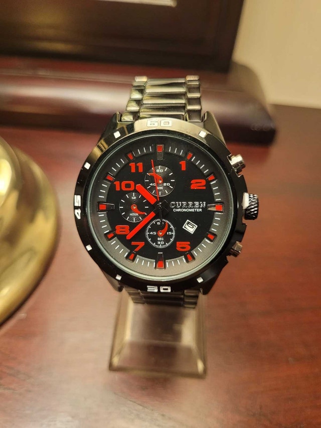 New Men's Red Curren Chronometer Watch