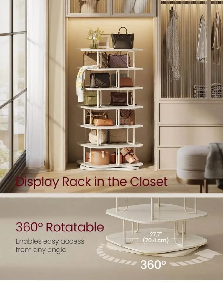 VASAGLE 7-Tier Rotating Shoe Rack image indicator(5)