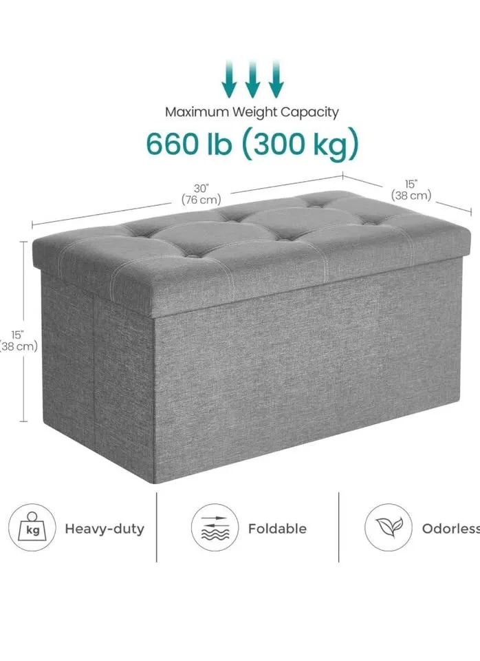 Light Gray Medium Sized Storage Ottoman - Brand New image indicator(3)