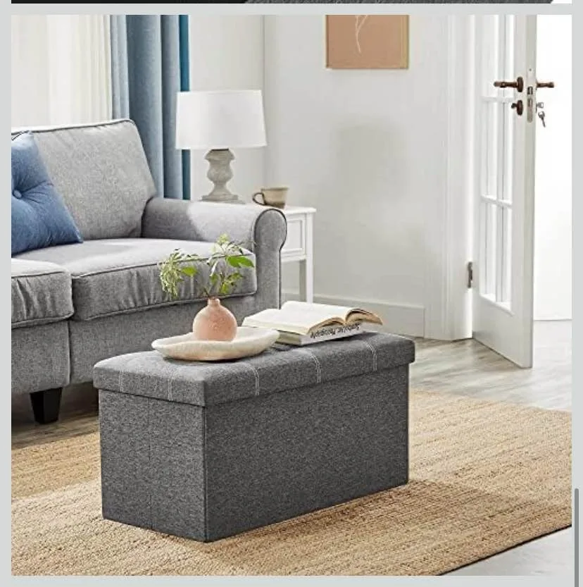 Dark Gray Medium SONGMICS Folding Storage Bench image indicator(5)