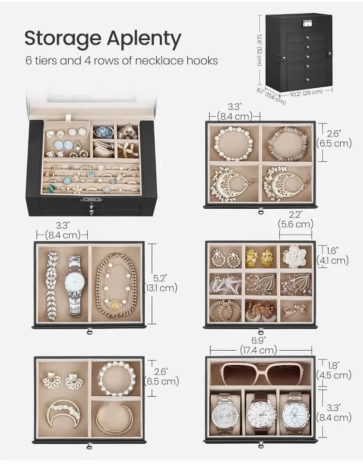 💎 SONGMICS 6-Tier Jewelry Box Brand New image indicator(4)