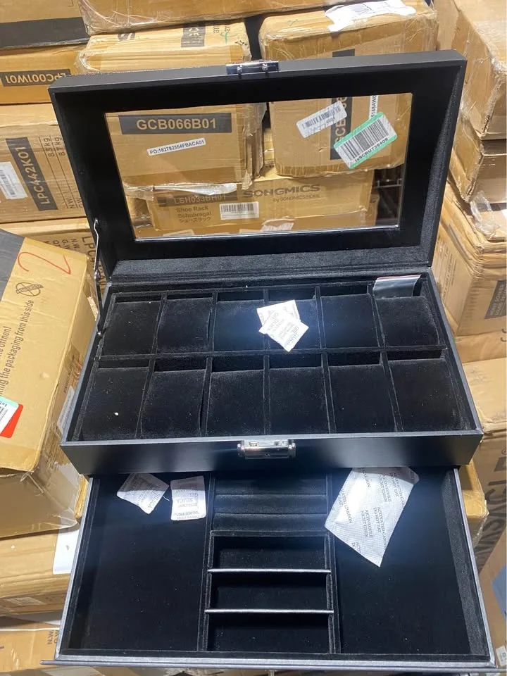 Brand New SONGMICS 12-Slot Watch Box Black image indicator(2)