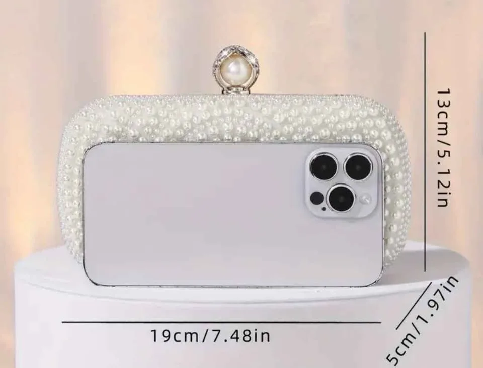 Brand new sparkling and charming pearl evening party bag image indicator(2)