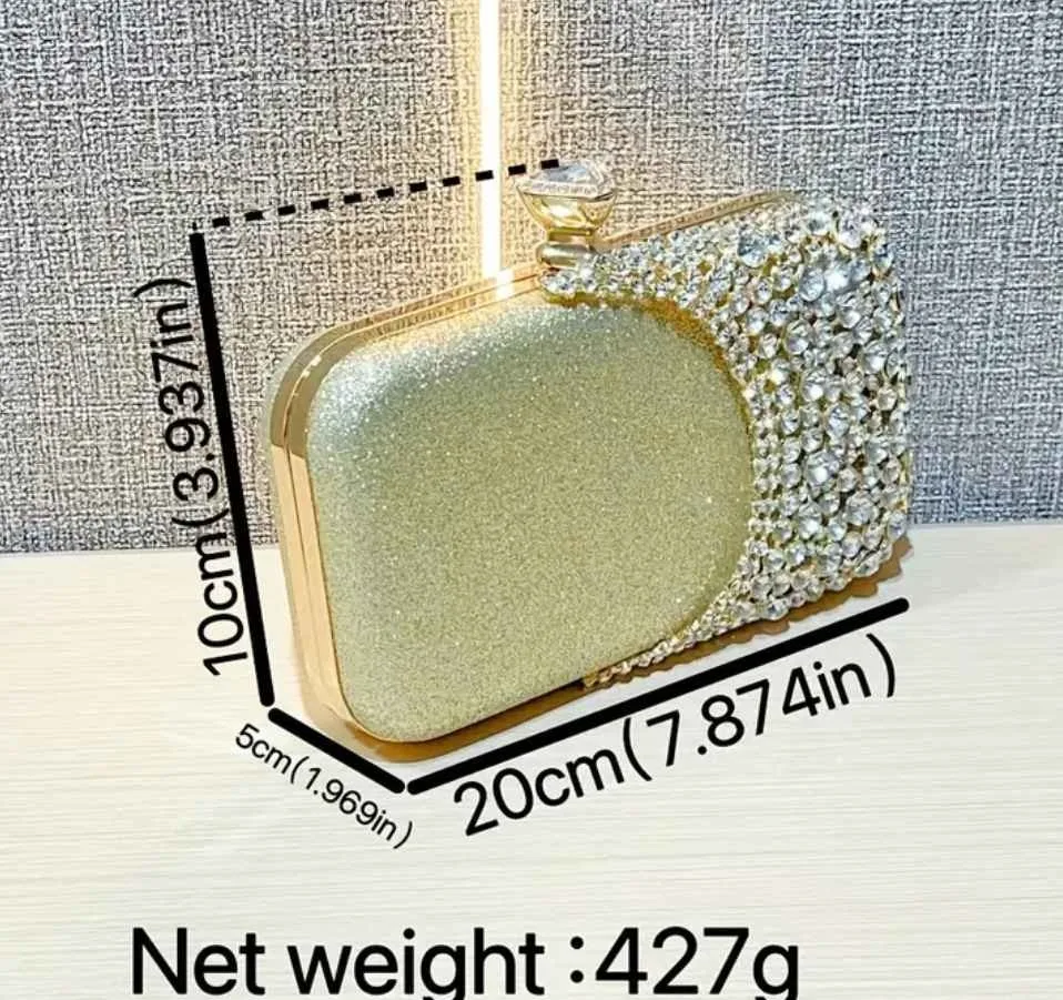 Brand new red color glitter women evening party bag image indicator(7)