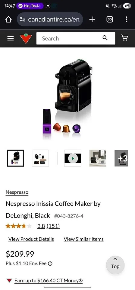 Nespresso coffe machine