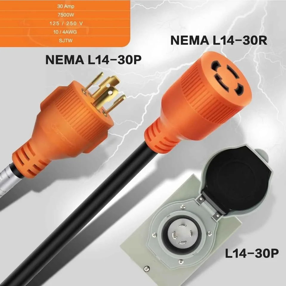 30 Amp Generator Cord & Inlet Box Kit – 20FT image indicator(5)