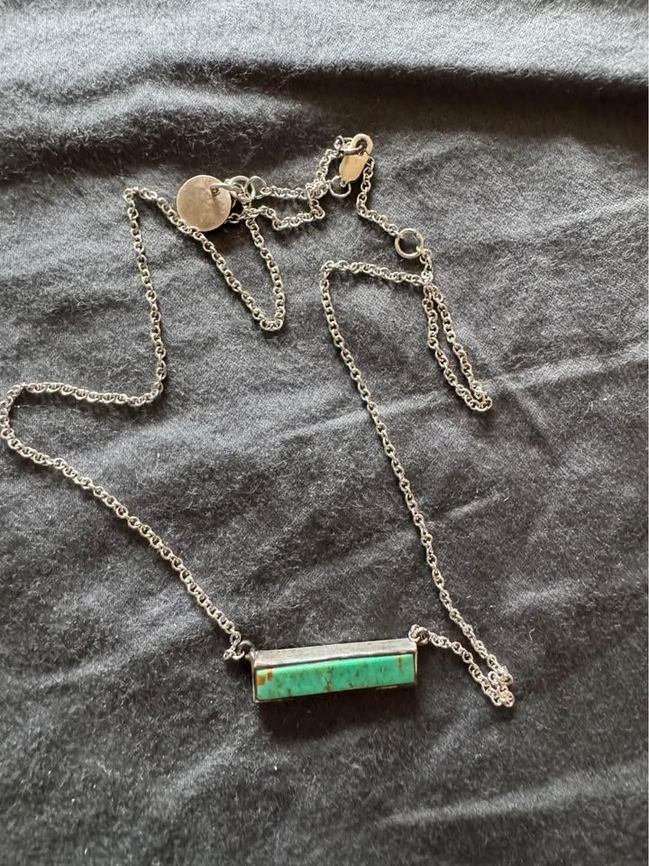 Pura Vida Turquoise Sterling Silver Bar Necklace - photo 4