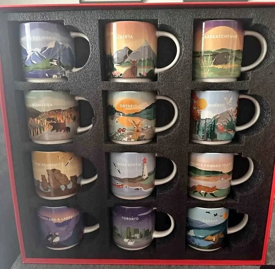 TIM HORTONS PROVINCIAL MUGS, SET OF 12!!!