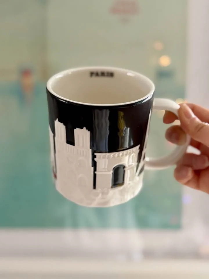 Rare Starbucks Paris City Mug 2011 3D Relief 16oz image indicator(2)