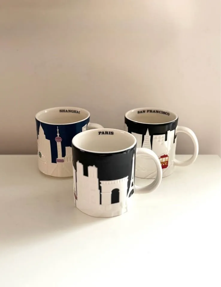 Rare Starbucks Paris City Mug 2011 3D Relief 16oz image indicator(6)