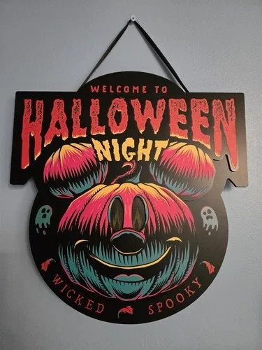 🏰 Disney Parks Halloween Night Mickey Mouse Light Up Sign