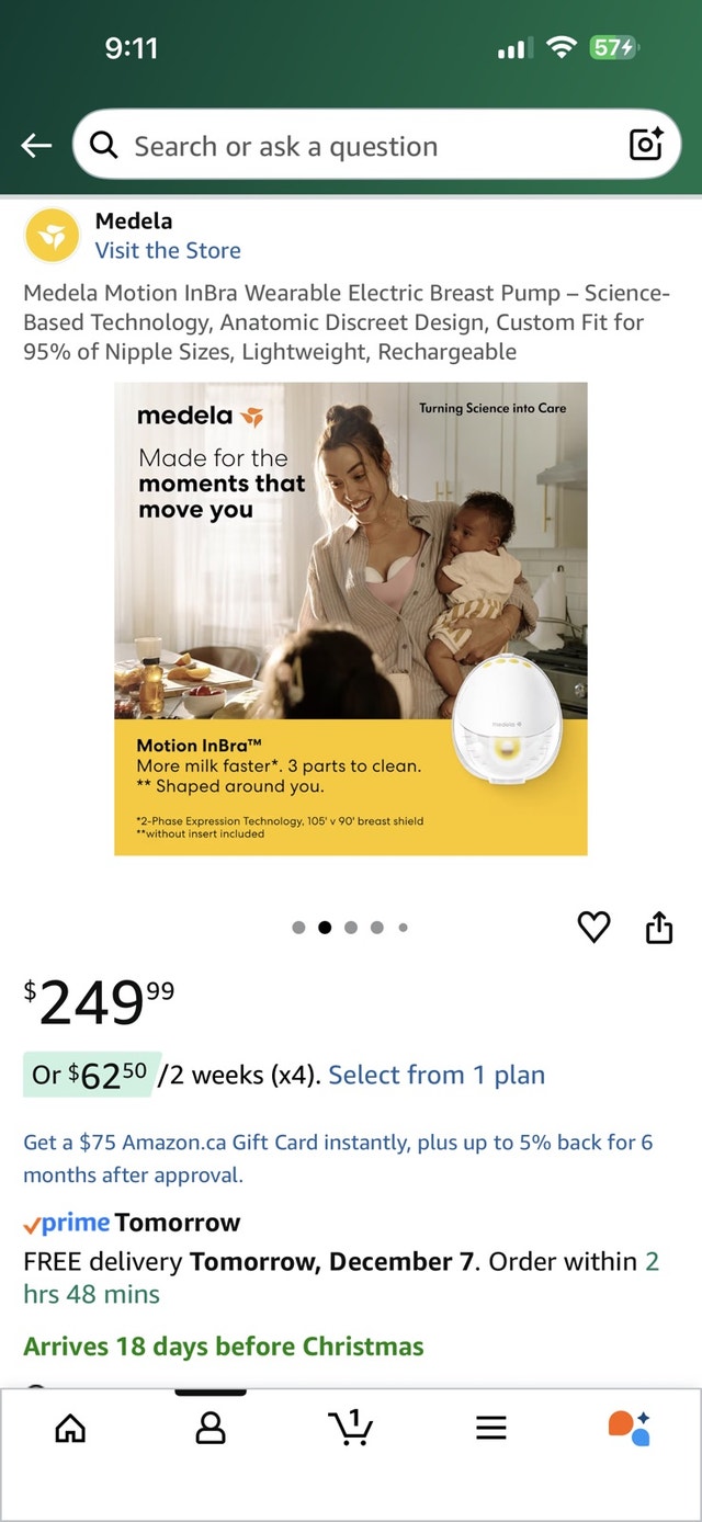 Medela motion in bra breast pump BNIB - photo 2