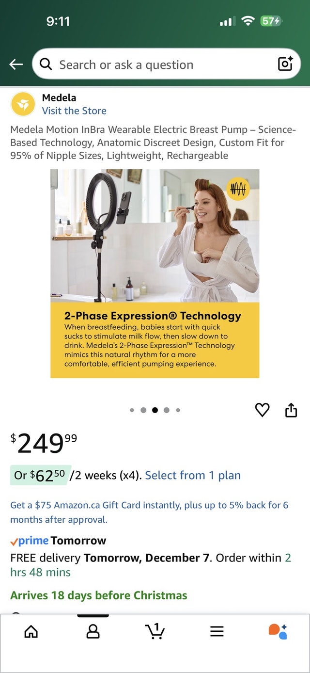 Medela motion in bra breast pump BNIB - photo 3