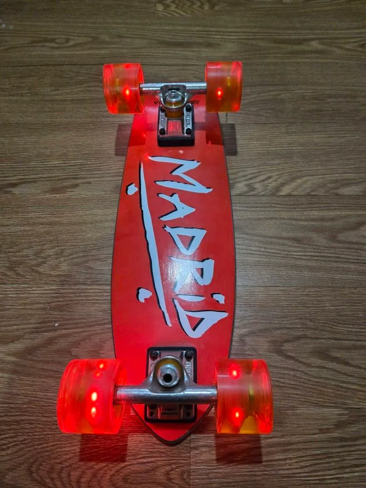 23.25" Madrid Red Cruiser Skateboard Deck Custom5 image indicator(2)