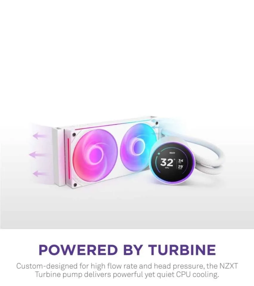 NZXT Kraken Elite v2 240mm RGB AIO CPU Liquid Cooler WT image indicator(2)