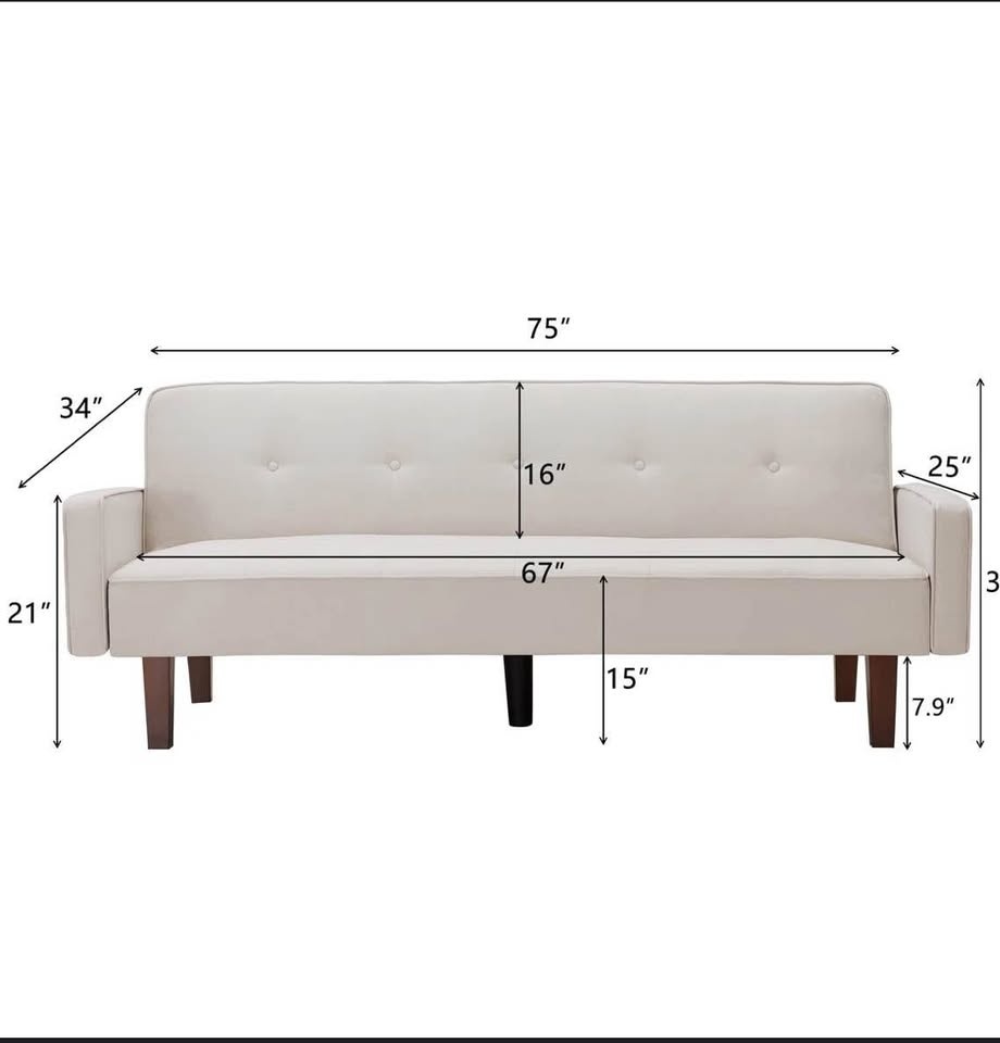 Nathalia 75” Square Arm Sleeper Sofa Bed - photo 5