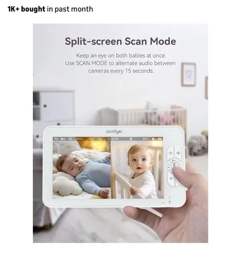 Comfyer 7 HD Baby Monitor 2 Cams New Open Box image indicator(3)
