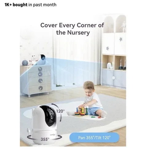 Comfyer 7 HD Baby Monitor 2 Cams New Open Box image indicator(5)