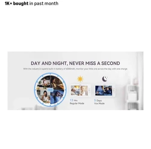 Comfyer 7 HD Baby Monitor 2 Cams New Open Box image indicator(6)